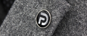 Lapel pin badges - Brushed silver background and silver border | www.namebadgesinternational.ie